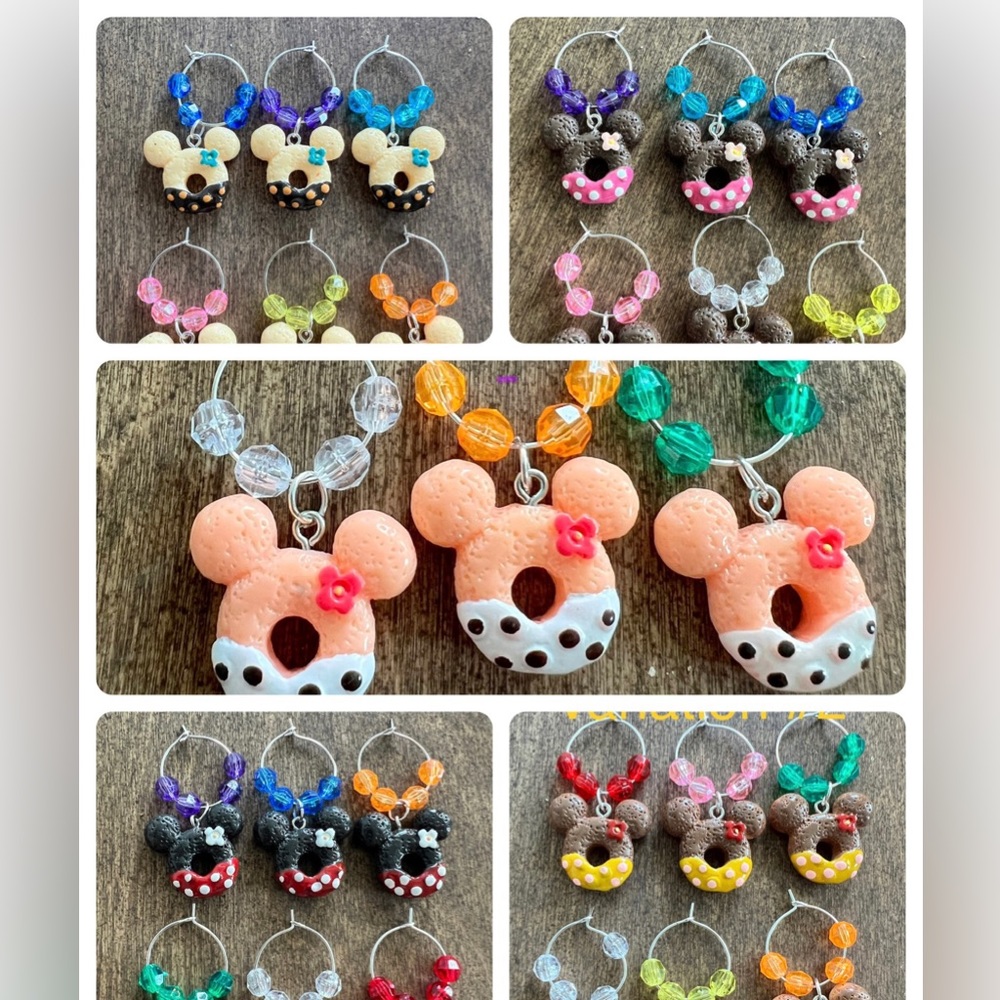Handmade Mickey Ear Donut Charms (5 Variations) See pictures